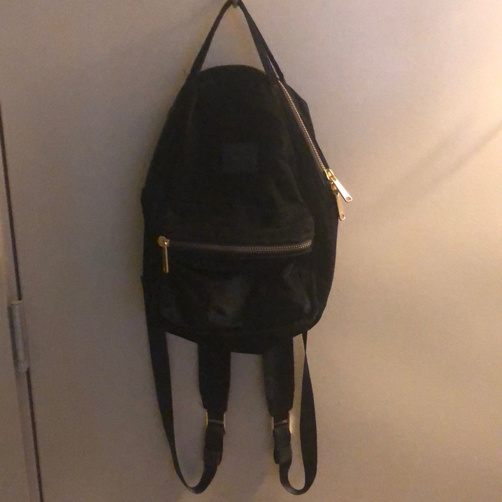 Herschel mini corduroy black backpack!